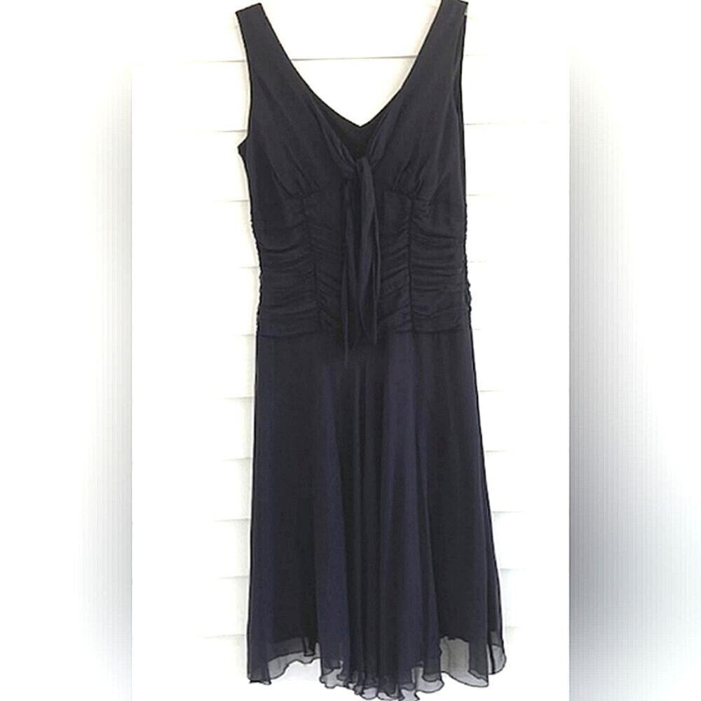 Jonathan Martin NWT 100% SILK Black Chiffon Ruched Cocktail Dress 8 Witchycore